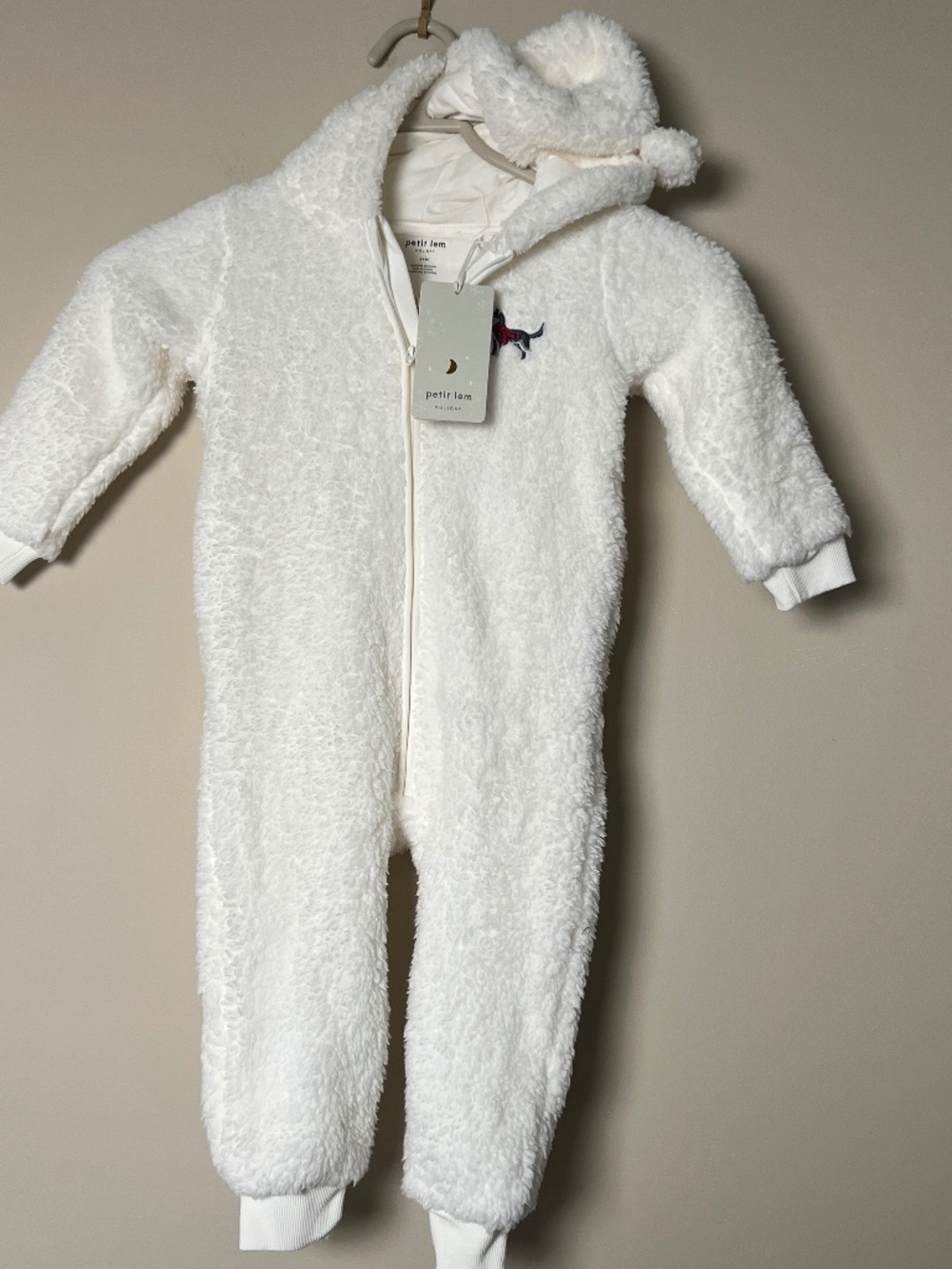 Petit Lem Baby Fleece Husky Dog Zip Fleece Footed Sleeper Green Sz 24m